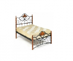 Кровать CANZONA Wood slat base 120х200 (Дуб красный/Черный)