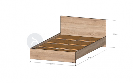 Кровать 1200х2000 Римини (Дуб сонома)