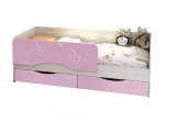 Детская кровать с ящиками Дельфин 800х1800 (Розовый)