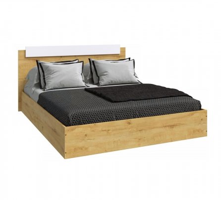 Кровать полутораспальная Эко 1200х2000 (Дуб вотан/Белый)