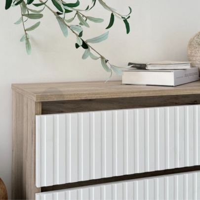 Комод 9 (Дуб крафт серый/Белый софт)