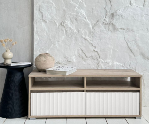 Тумба для телевизора ТВ-3 (Дуб крафт серый/Белый софт)