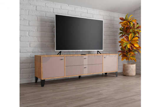 Тумба для ТВ Парус-10 (Дуб крафт золотой/Карбон латте)