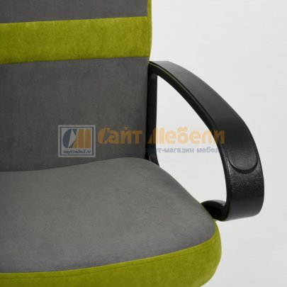 Кресло компьютерное СН757 флок (Серый/Олива 29/23)