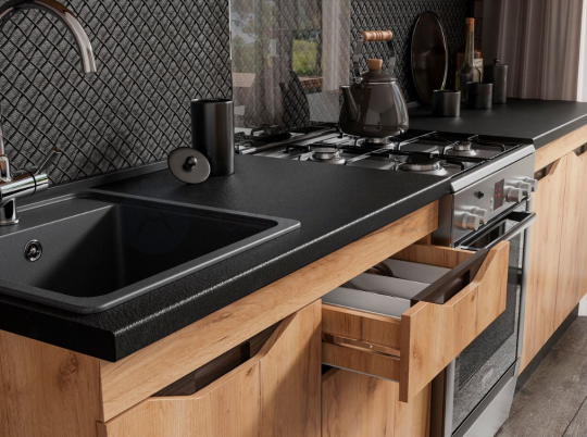 Кухонный гарнитур Паола 2.0 МДФ Венге/Дуб крафт золотой