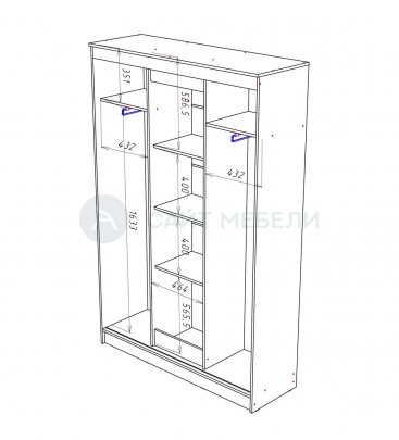 Шкаф-купе Агат (Венге/Лоредо)