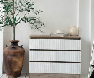 Комод 9 (Дуб крафт серый/Белый софт)