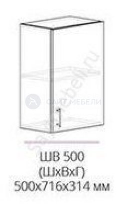 Кухня Бостон шкаф верхний шв 500 (красный глянец)