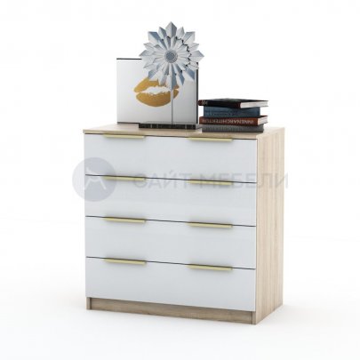 Комод 4 ящика Римини (Дуб сонома/Белый)