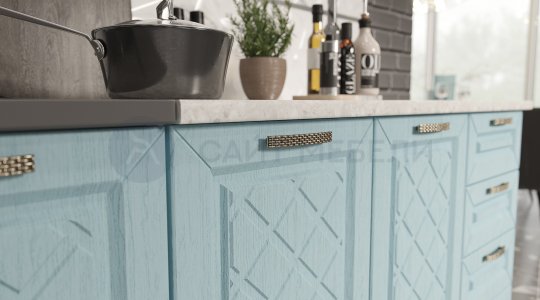 Кухня Агава 1600 (Акация белая/Аква)