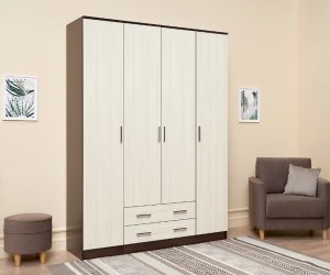 Шкаф Квадро 4-х створчатый без зеркал (Венге/Лоредо)