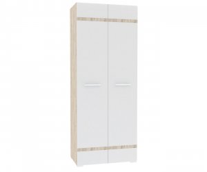 Шкаф для одежды Версаль 2-х створчатый выс. 2,06м (Дуб сонома/Белый глянец)