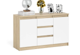Комод Норд №3 (Дуб сонома/Белый)