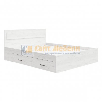 Кровать двуспальная РЭД с ящиками 1600х2000 (Дуб крафт белый)