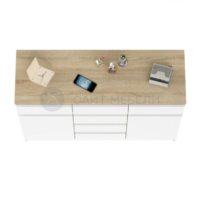 Комод Норд №5 (Дуб сонома/Белый)