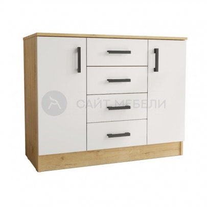 Комод К1000-2Д (Дуб вотан/Белый)