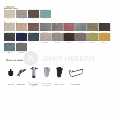 Диван Лофт ППУ (Ткань 1 категория)