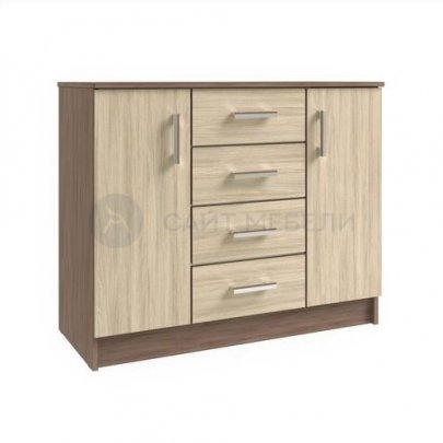 Комод К1000-2Д (Ясень Шимо темный/светлый)