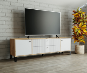 Тумба для ТВ Парус-10 (Дуб крафт золотой/Карбон фарфор)