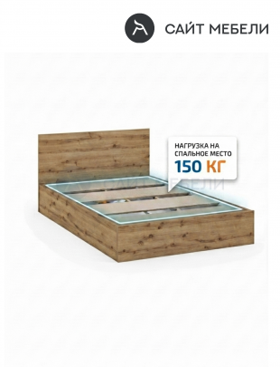 Кровать Комфорт КР 1200 120х200 (Дуб вотан)