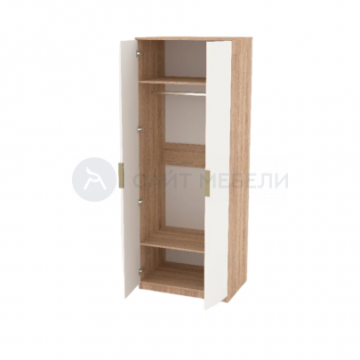 Шкаф 2 двери платяной Римини (Дуб сонома/Белый)