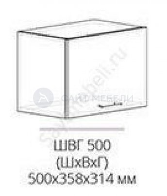 Кухня Бостон шкаф верхний горизонтальный швг 500 (мдф белый глянец)