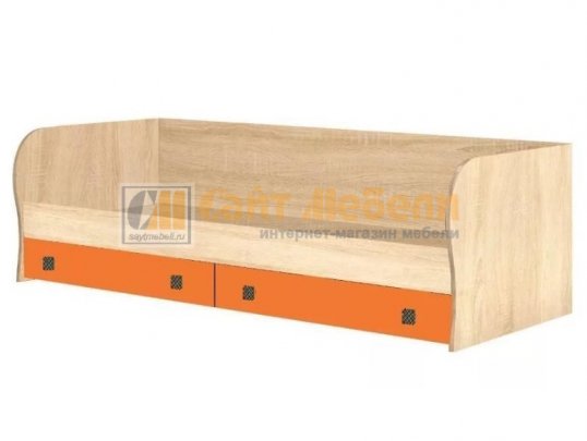 Кровать с ящиками Колибри (Дуб сонома / Оранж)
