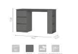 Стол письменный Симпл ПС-07 (Графит)
