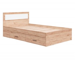 Кровать РЭД с ящиками 1200х2000 (Крафт золотой/Белый)