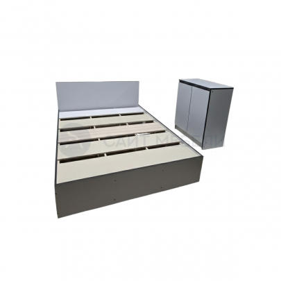 Кровать двуспальная КР 1800 180х200 (Серый/Графит)