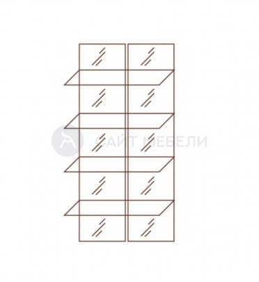Модуль № 140 комплект ( Стекл. полки 3шт., заднее зеркало 2шт) к мод.№ 110