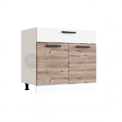 М800 Эра шкаф нижний кухня (Дуб Горный/Белый гладкий)