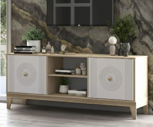 Комод Адриана полкой (Дуб сонома/Белый софт)