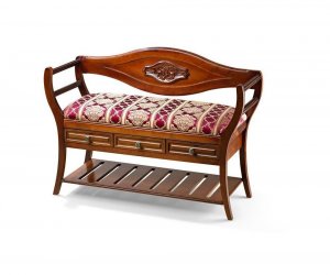 Банкеткая для прихожей с ящиками и полкой 124ящ (Орех)