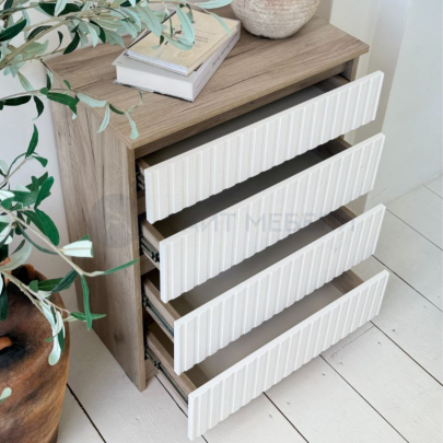 Комод 1 (Дуб крафт серый/Белый софт)