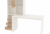 Стол письменный с тумбой и полками Римини (Белый/дуб сонома)