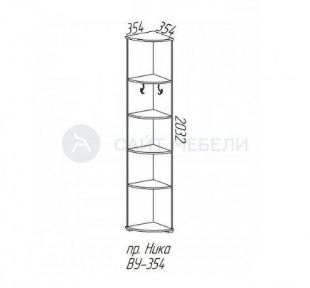 Вешалка угловая Ника ву354 (Венге)