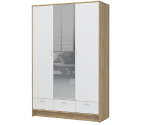 Шкаф 3х-створчатый ИРИС ШК-03 (Дуб крафт золотой/Белый)