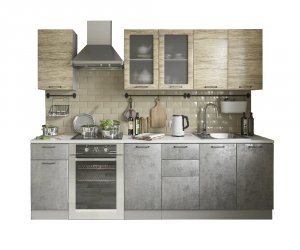 Кухня Лофт 2,0м (Дуб майский/Бетон светлый)