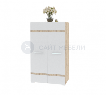 Шкаф для одежды высота 1400 Версаль (Дуб сонома/Белый глянец)