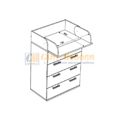 Пеленальный комод К-1м (Анкор)