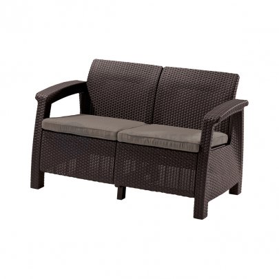 Двухместный уличный (садовый) диван  Corfu Love Seat (Коричневый)