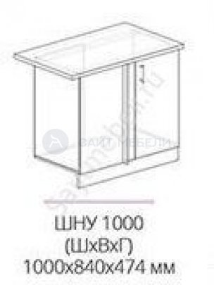 Кухня Бостон шкаф нижний угловой шну 1000 (красный глянец)