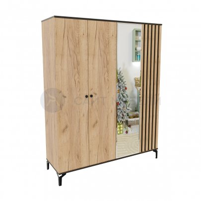 Шкаф Бриона 4-х створчатый (Дуб крафт золотой/Венге)