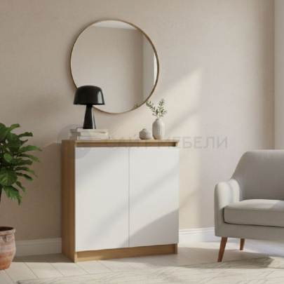 Комод-тумба К800-2Д (Дуб сонома/Белый)