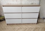 Комод Сура 6 ящиков 1200 (Дуб сонома/Белый)