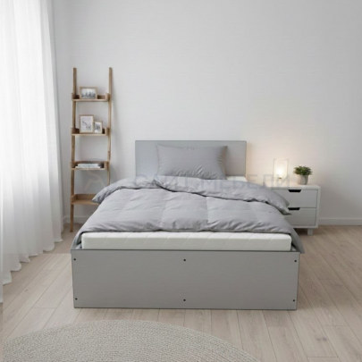 Кровать КР 1200 120х200 (Серый/Графит)