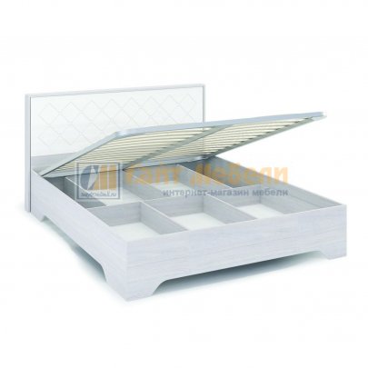 Кровать с подъемным механизмом Сальма 1400х2000 КР-025 (Анкор/Белый глянец)