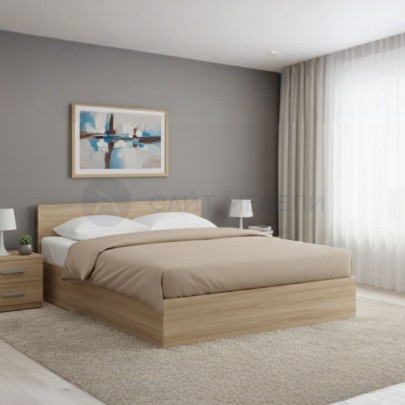Кровать двуспальная КР 1800 180х200 (Дуб сонома)