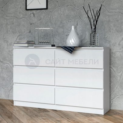Комод Сура 6 ящиков 1200 (Белый)